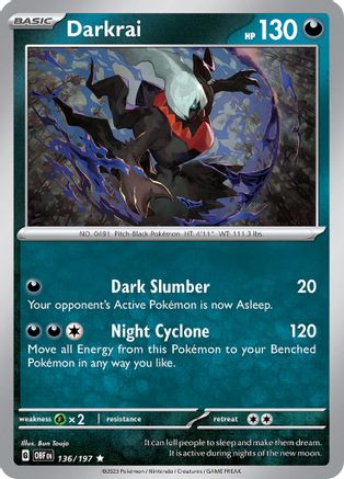 Darkrai (136/197) - SOF  - Rare - Reverse Holofoil