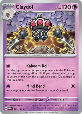 Claydol (095/197) - SOF  - Rare - Reverse Holofoil