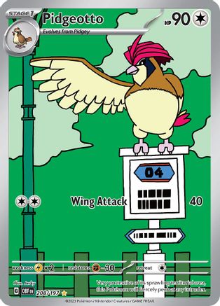 Pidgeotto (208/197) - SOF  - Illustration Rare - Holofoil