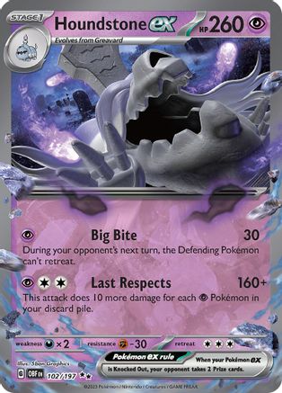 Houndstone ex (102/197) - SOF  - Double Rare - Holofoil
