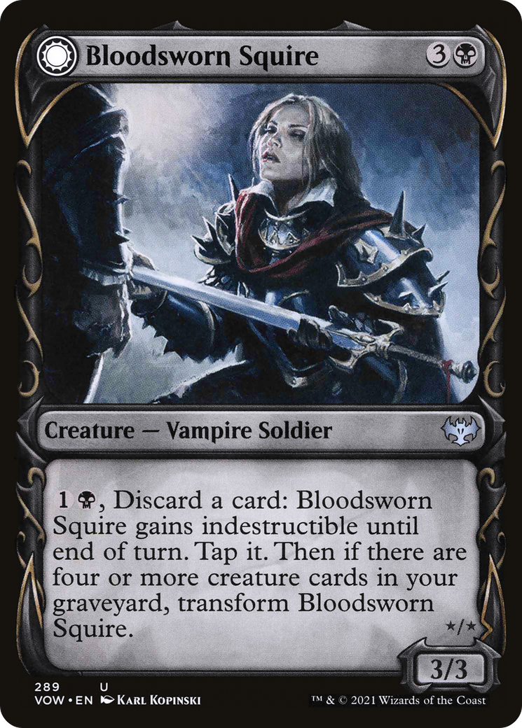 Bloodsworn Squire // Bloodsworn Knight (VOW-289) - uncommon: (Showcase, Double Faced Transform) - Foil