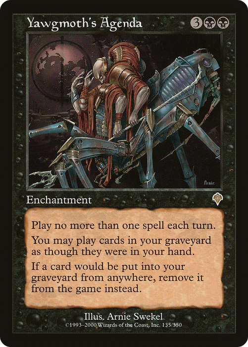 Yawgmoth's Agenda (INV-135) - rare - Foil