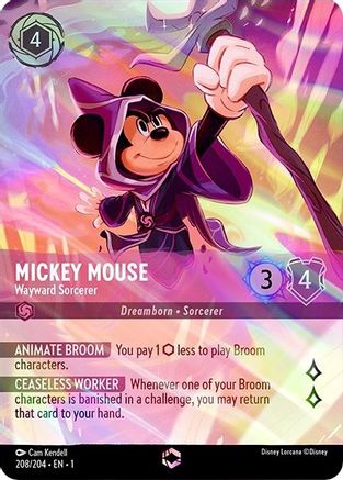 Mickey Mouse - Wayward Sorcerer (Enchanted) (208/204) - Enchanted - Holofoil