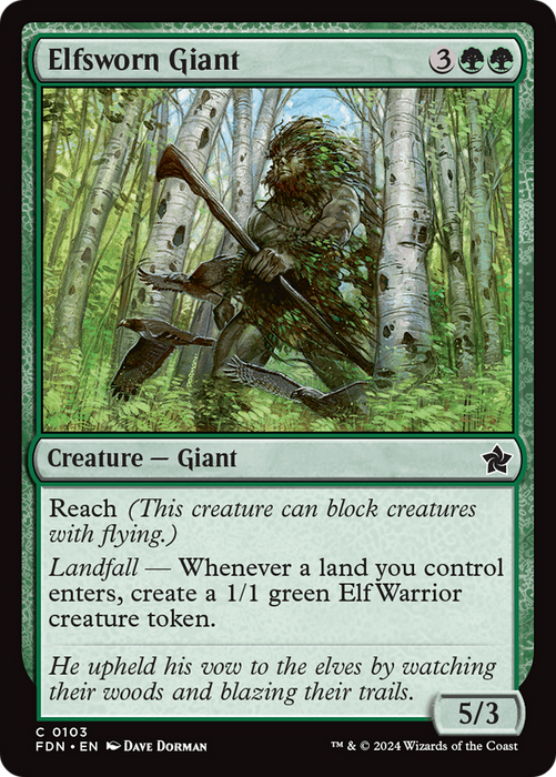 Elfsworn Giant (FDN-103) - common - Foil