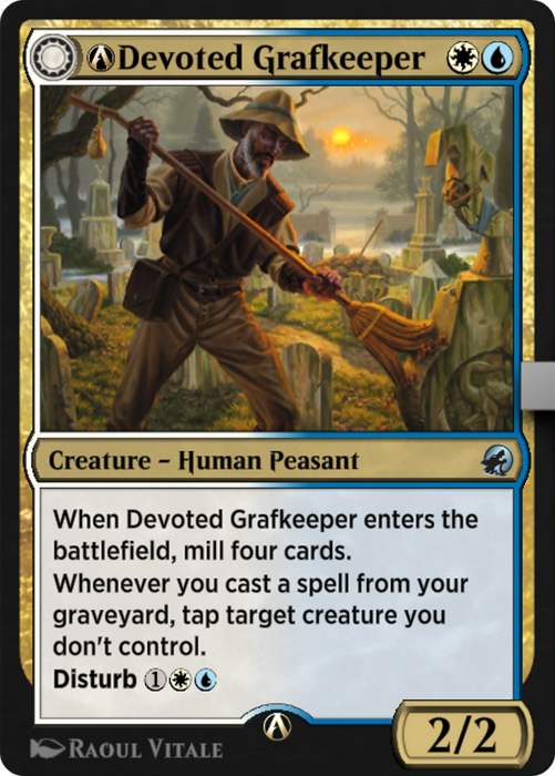 A-Devoted Grafkeeper // A-Departed Soulkeeper (MID-A-218) - uncommon: (Double Faced Transform)