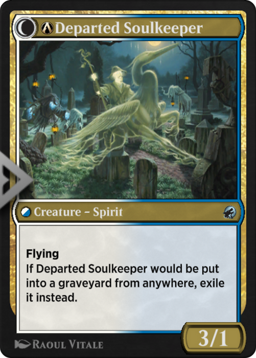 A-Devoted Grafkeeper // A-Departed Soulkeeper (MID-A-218) - uncommon: (Double Faced Transform)