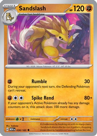Sandslash (028/165) - SSV1  - Uncommon - Reverse Holofoil