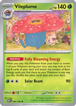 Vileplume (045/165) - SSV1  - Rare - Reverse Holofoil