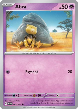 Abra (063/165) - SSV1  - Common - Reverse Holofoil