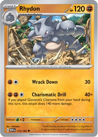 Rhydon (112/165) - SSV1  - Uncommon - Reverse Holofoil