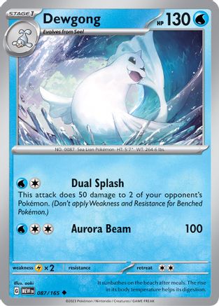 Dewgong (087/165) - SSV1  - Uncommon - Reverse Holofoil