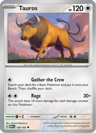 Tauros (128/165) - SSV1  - Uncommon - Reverse Holofoil