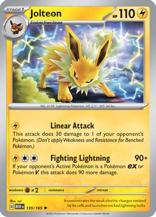 Jolteon (135/165) - SSV1  - Rare - Reverse Holofoil