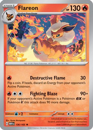 Flareon (136/165) - SSV1  - Rare - Holofoil