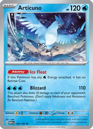Articuno (144/165) - SSV1  - Rare - Reverse Holofoil