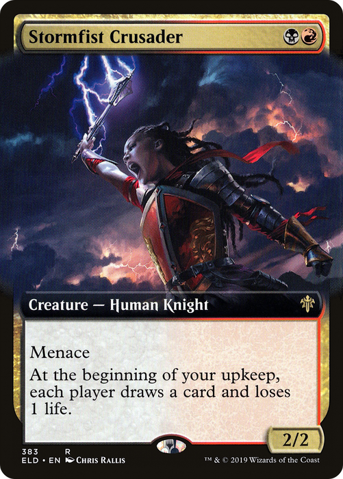 Stormfist Crusader (ELD-383) - rare: (Extended Art) - Foil
