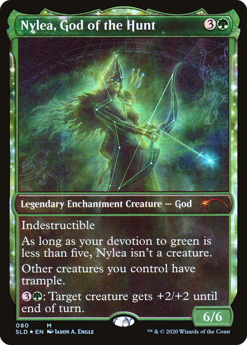 Nylea, God of the Hunt (SLD-080) - mythic: (enchantment, Showcase) - Foil