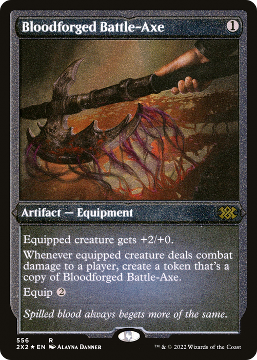 Bloodforged Battle-Axe (2X2-556) - rare - Etched Foil