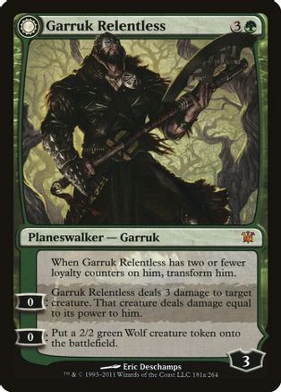 Garruk Relentless // Garruk, the Veil-Cursed (ISD-181) - mythic: (Double Faced Transform)