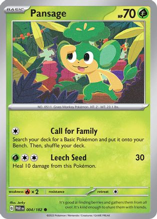 Pansage (004/182) - SPR  - Common - Reverse Holofoil