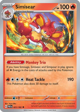 Simisear (021/182) - SPR  - Uncommon - Reverse Holofoil
