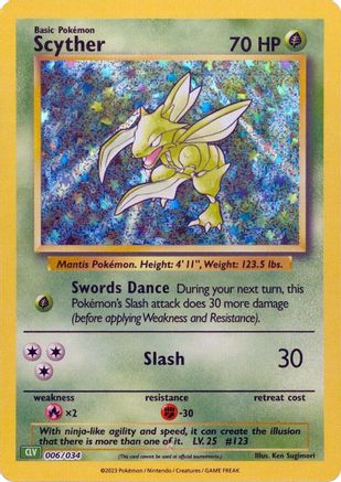 Scyther (006/034) - TCGC  - Classic Collection - Holofoil