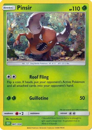Pinsir (007/034) - TCGC  - Classic Collection - Holofoil