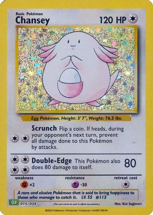 Chansey (015/034) - TCGC  - Classic Collection - Holofoil