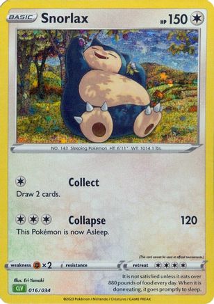 Snorlax (016/034) - TCGC  - Classic Collection - Holofoil