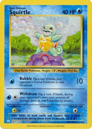 Squirtle (001/034) - TCGC  - Classic Collection - Holofoil