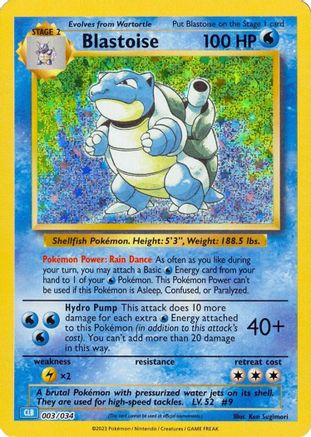Blastoise (003/034) - TCGC  - Classic Collection - Holofoil