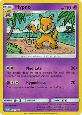 Hypno (012/034) - TCGC  - Classic Collection - Holofoil