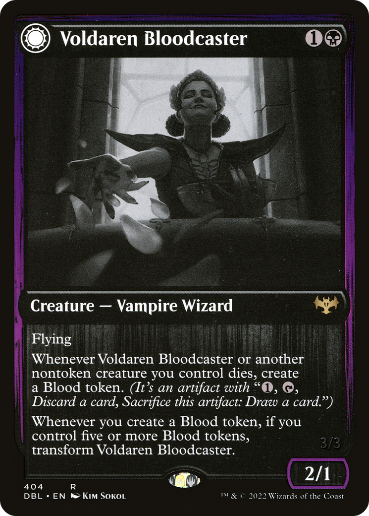 Voldaren Bloodcaster // Bloodbat Summoner (DBL-404) - rare: (Double Faced Transform) - Foil