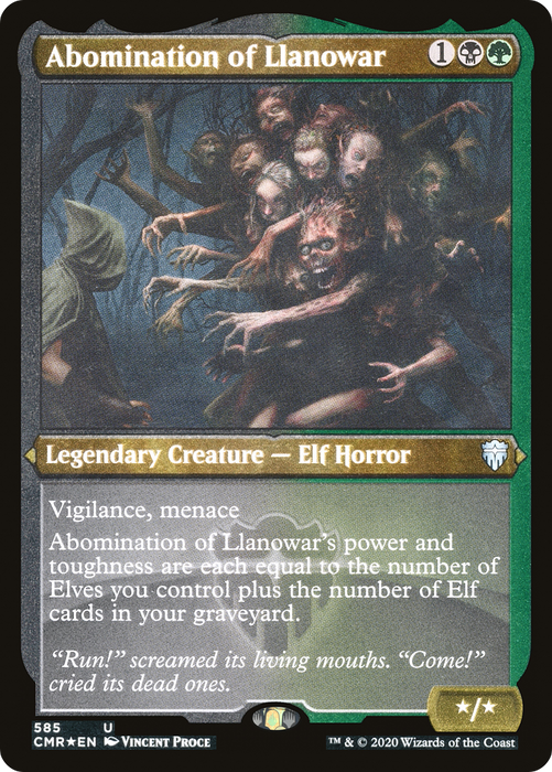Abomination of Llanowar (CMR-585) - uncommon - Etched Foil