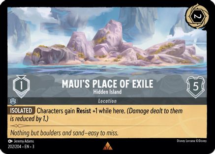 Maui's Place of Exile - Hidden Island (202/204) - Rare VF - Cold Foil