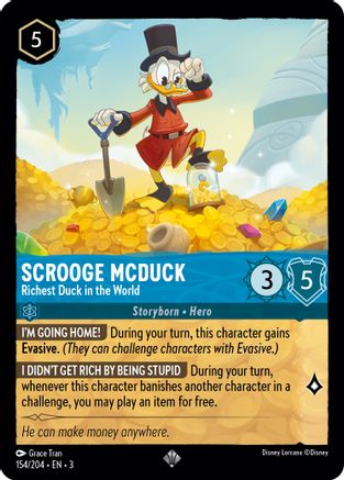 Scrooge McDuck - Richest Duck in the World (154/204) - Très Rare VF - Cold Foil
