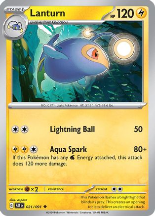 Lanturn (021/091) - SPF  - Uncommon - Reverse Holofoil