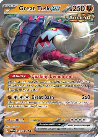 Great Tusk ex (053/091) - SPF  - Double Rare - Holofoil