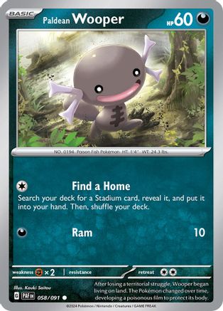 Paldean Wooper (058/091) - SPF  - Common - Reverse Holofoil