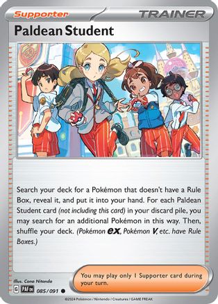 Paldean Student (085/091) - SPF  - Common - Reverse Holofoil