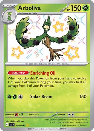 Arboliva (104/091) - SPF  - Shiny Rare - Holofoil