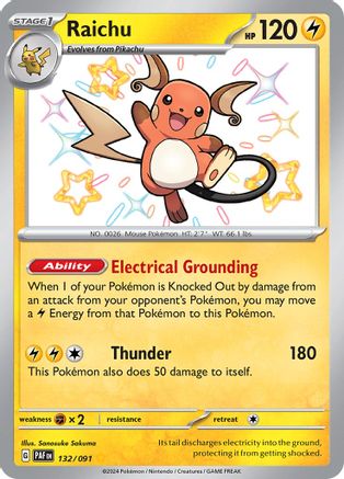 Raichu (132/091) - SPF  - Shiny Rare - Holofoil