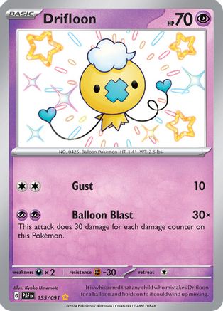 Drifloon (155/091) - SPF  - Shiny Rare - Holofoil