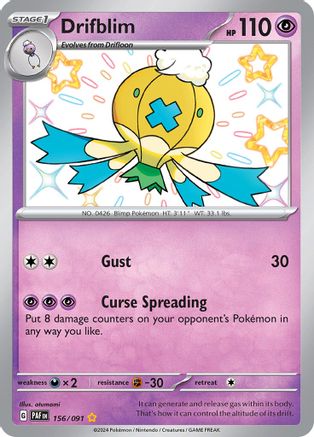 Drifblim (156/091) - SPF  - Shiny Rare - Holofoil