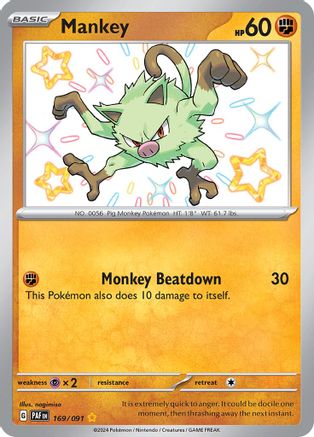 Mankey (169/091) - SPF  - Shiny Rare - Holofoil