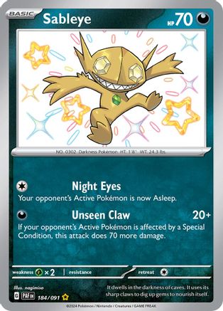 Sableye (184/091) - SPF  - Shiny Rare - Holofoil