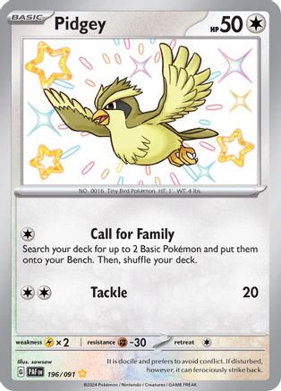 Pidgey (196/091) - SPF  - Shiny Rare - Holofoil