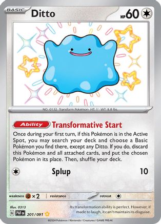Ditto (201/091) - SPF  - Shiny Rare - Holofoil