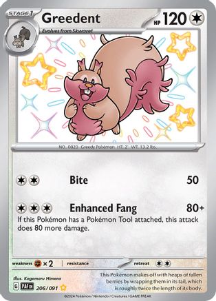 Greedent (206/091) - SPF  - Shiny Rare - Holofoil