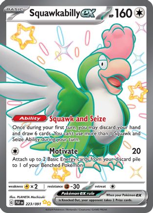 Squawkabilly ex (223/091) - SPF  - Shiny Ultra Rare - Holofoil